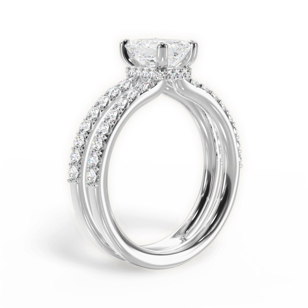 Christie Emerald Cut Lab Grown Diamond Platinum Engagement Ring - View 4