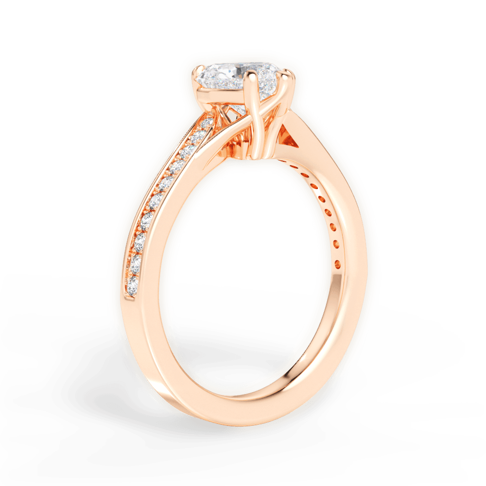 Elise Heart Cut Lab Grown Diamond 18Kt Rose Gold Engagement Ring - View 4