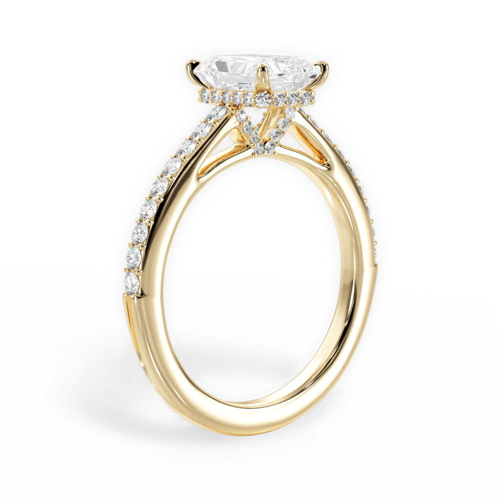 Joan Radiant Cut Lab Grown Diamond 18Kt Yellow Gold Engagement Ring - View 2