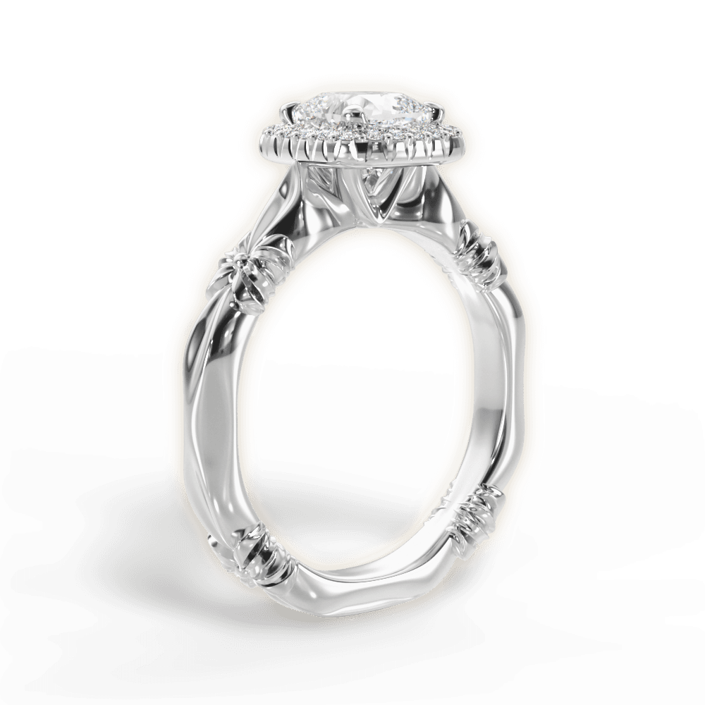 Erica Cushion Cut Lab Grown Diamond 18Kt White Gold Engagement Ring - View 2
