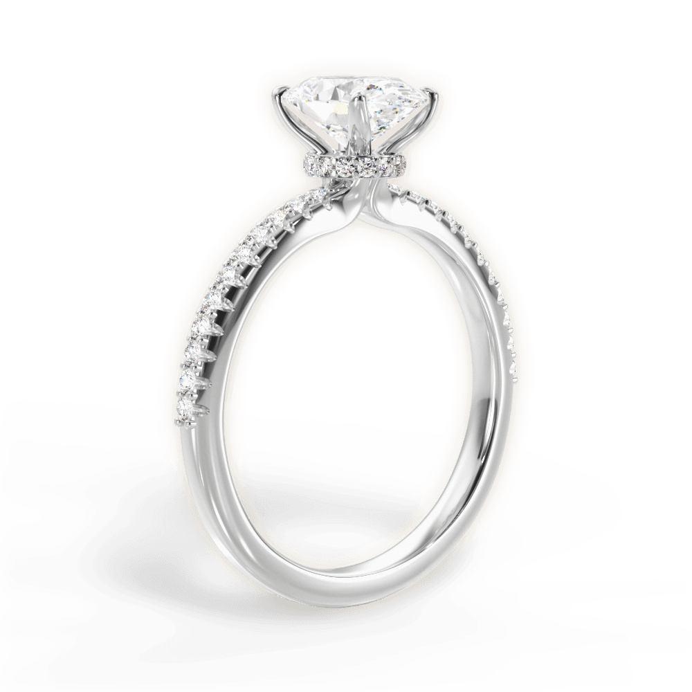 Giselle Oval Cut Lab Grown Diamond Platinum Engagement Ring - View 3