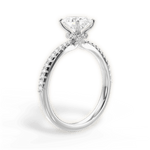 Giselle Oval Cut Lab Grown Diamond Platinum Engagement Ring - View 3