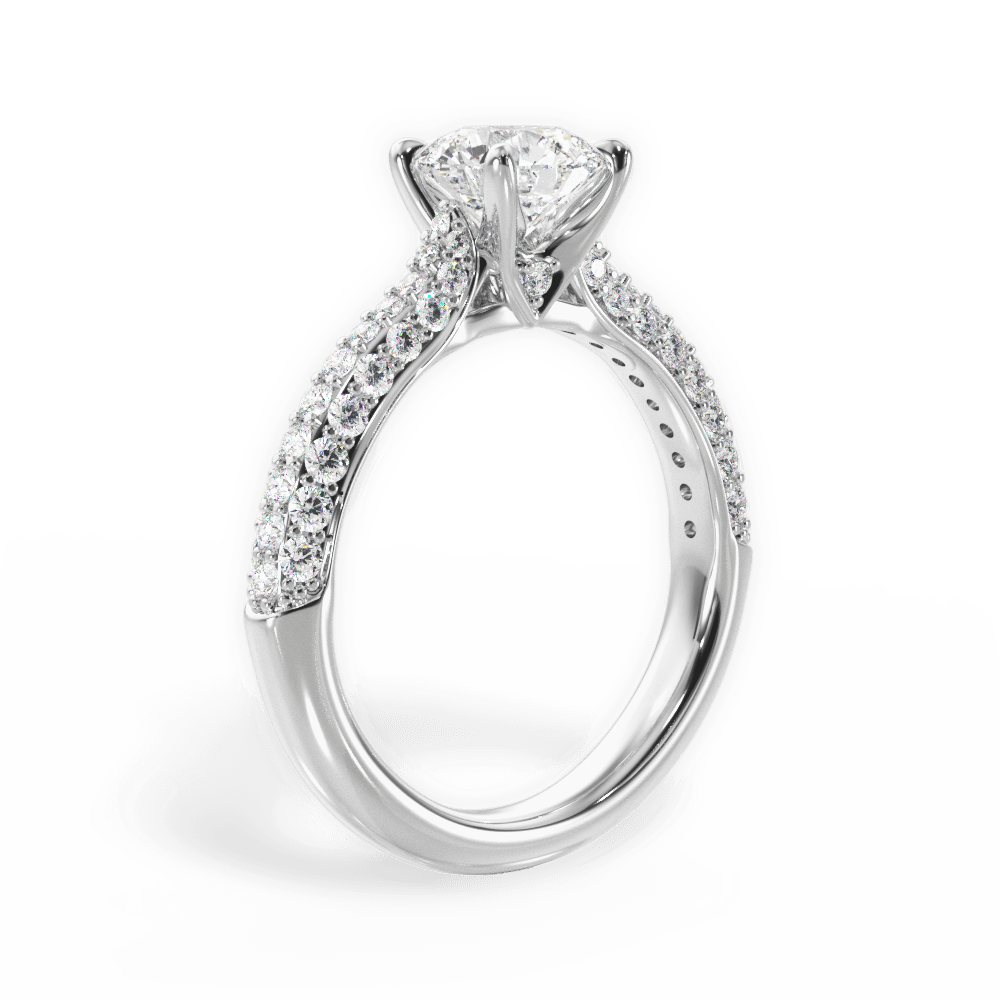 Kira Round Cut Lab Grown Diamond 18Kt White Gold Engagement Ring - View 4