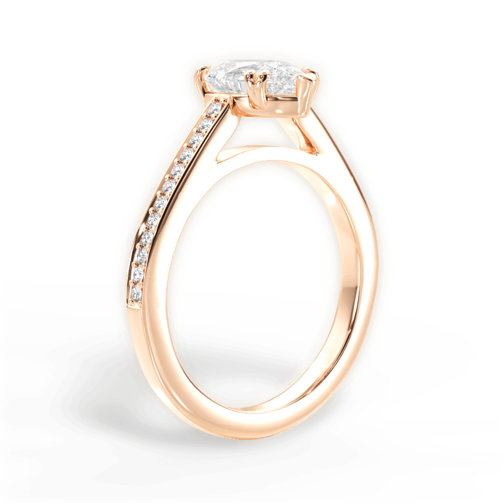 Denise Pear Cut Lab Grown Diamond 18Kt Rose Gold Engagement Ring - View 4
