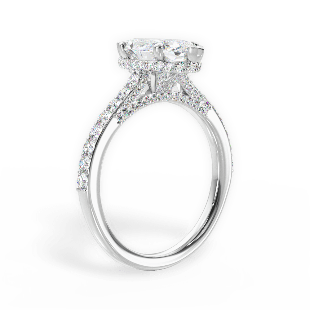 Laura Marquise Cut Lab Grown Diamond 18Kt White Gold Engagement Ring - View 4