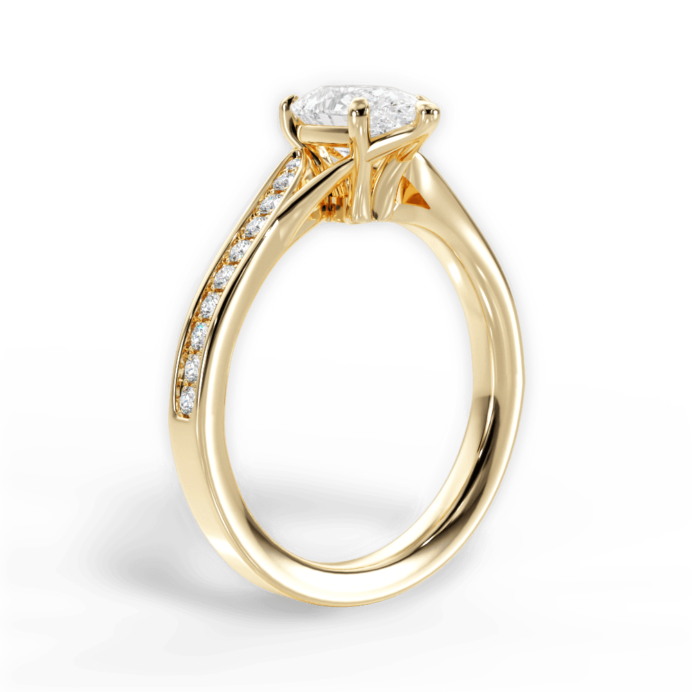 Elise Pear Cut Lab Grown Diamond 18Kt Yellow Gold Engagement Ring - View 2