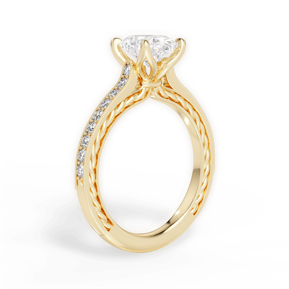 Gilda Oval Cut Lab Grown Diamond 18Kt Yellow Gold Engagement Ring - View 2