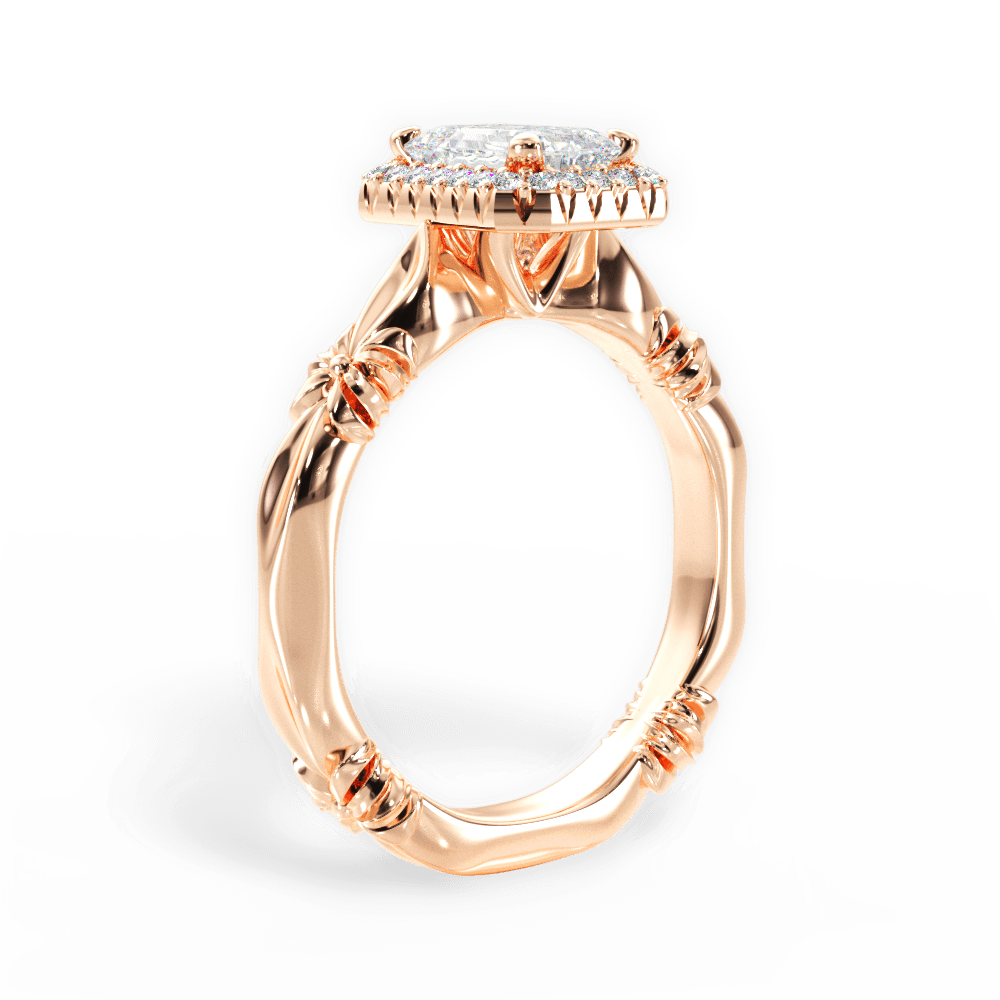 Erica Emerald Cut Lab Grown Diamond 18Kt Rose Gold Engagement Ring - View 2