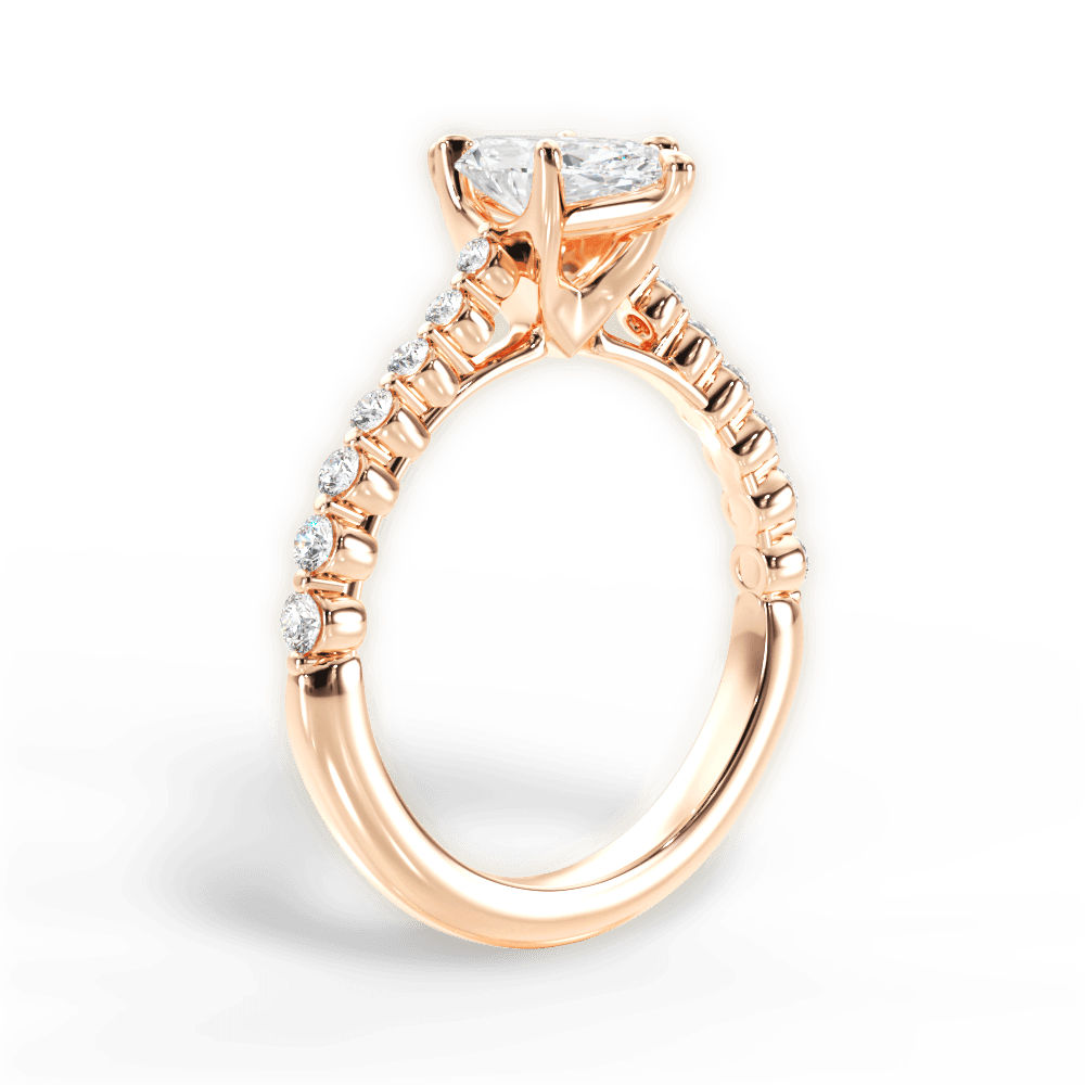 Dana Marquise Cut Lab Grown Diamond 18Kt Rose Gold Engagement Ring - View 3