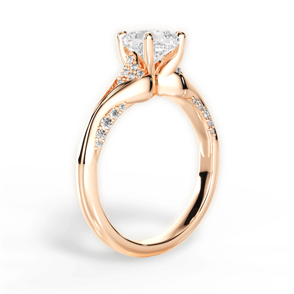 Isabel Cushion Cut Lab Grown Diamond 18Kt Rose Gold Engagement Ring - View 3