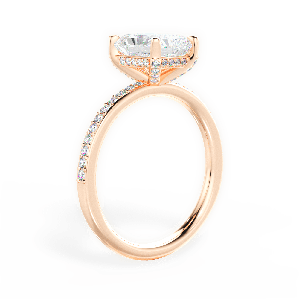Janice Radiant Cut Lab Grown Diamond 18Kt Rose Gold Engagement Ring - View 2