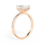 Janice Radiant Cut Lab Grown Diamond 18Kt Rose Gold Engagement Ring - View 2