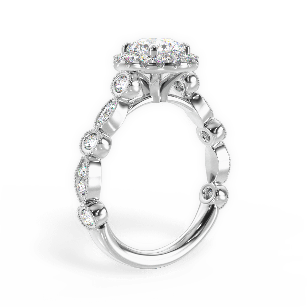 Irene Round Cut Lab Grown Diamond 14Kt White Gold Engagement Ring - View 3