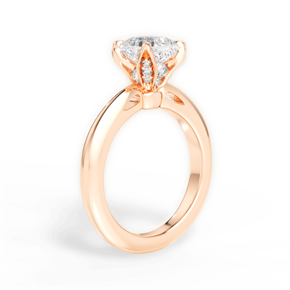 Elaine Cushion Cut Lab Grown Diamond 18Kt Rose Gold Engagement Ring - View 4