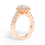 Lacey Oval Cut Lab Grown Diamond 18Kt Rose Gold Engagement Ring - View 2
