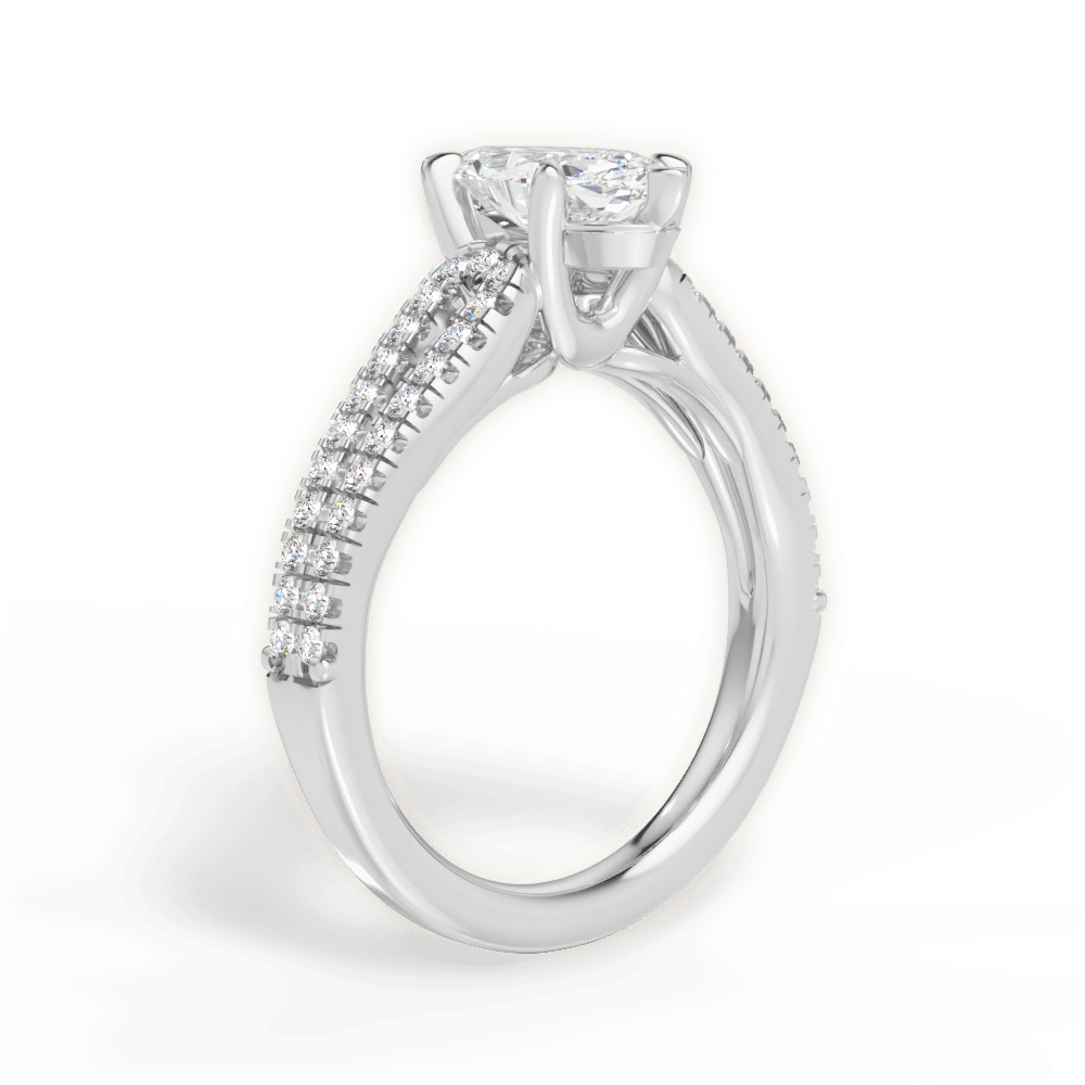 Jessica Marquise Cut Lab Grown Diamond 14Kt White Gold Engagement Ring - View 2
