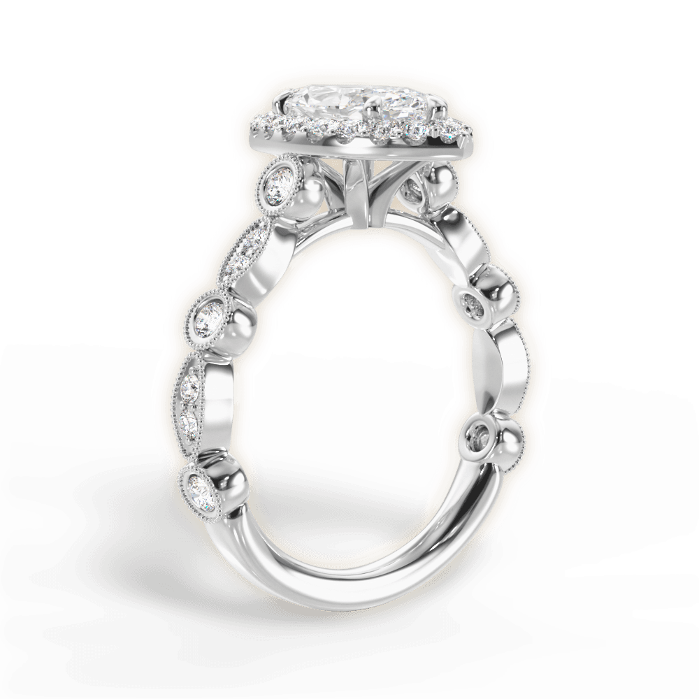 Irene Marquise Cut Lab Grown Diamond Platinum Engagement Ring - View 4