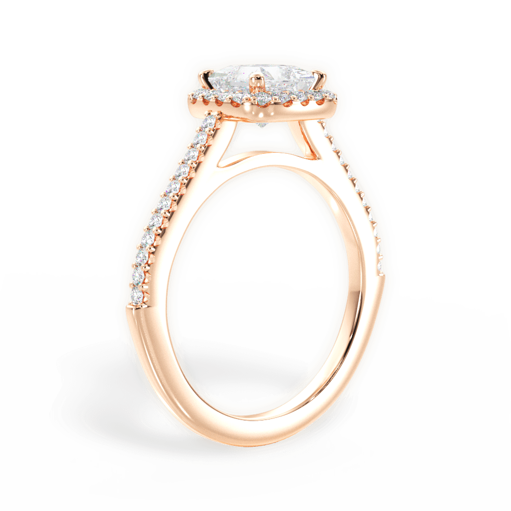 Jeanne Princess Cut Lab Grown Diamond 18Kt Rose Gold Engagement Ring - View 3