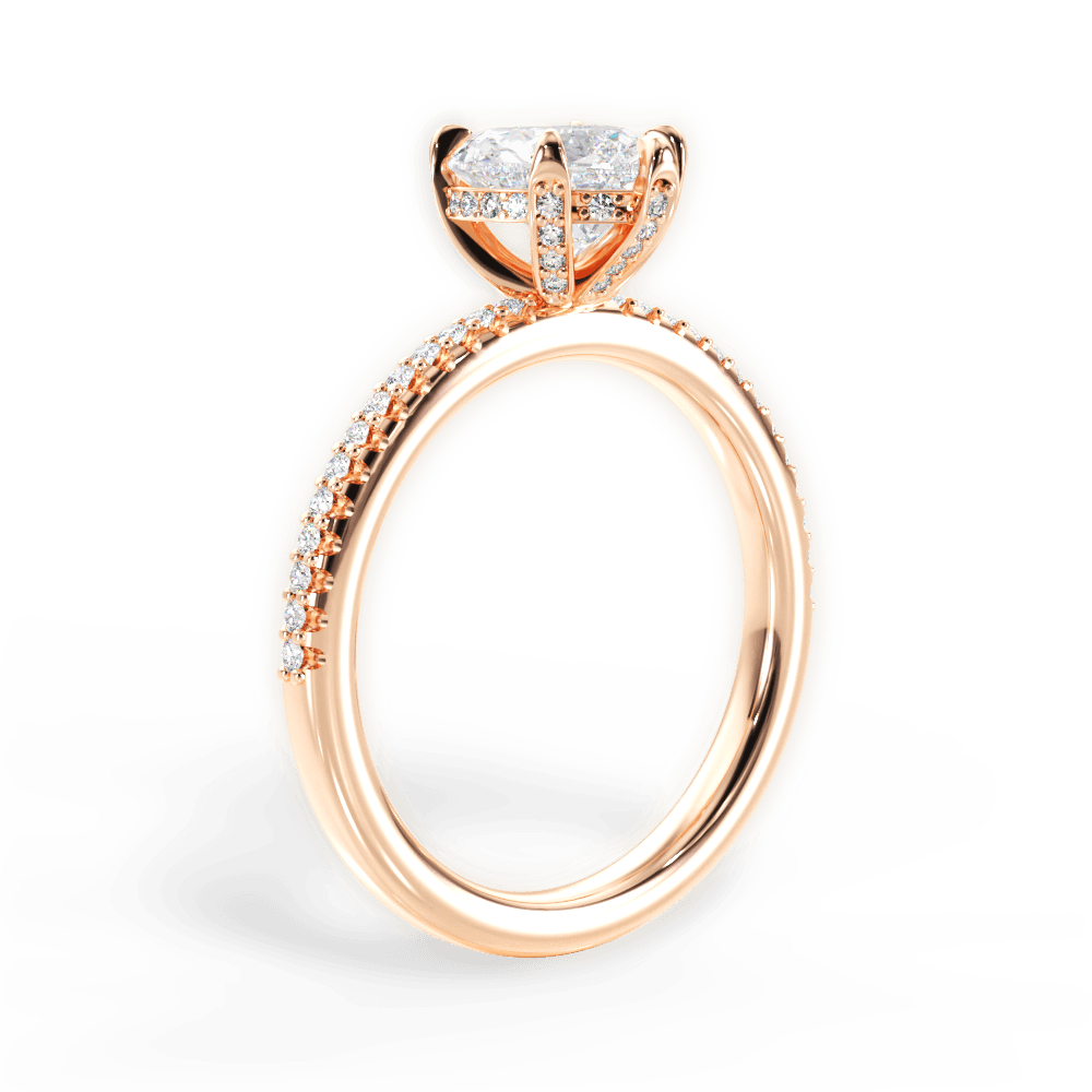 Helen Heart Cut Lab Grown Diamond 18Kt Rose Gold Engagement Ring - View 4