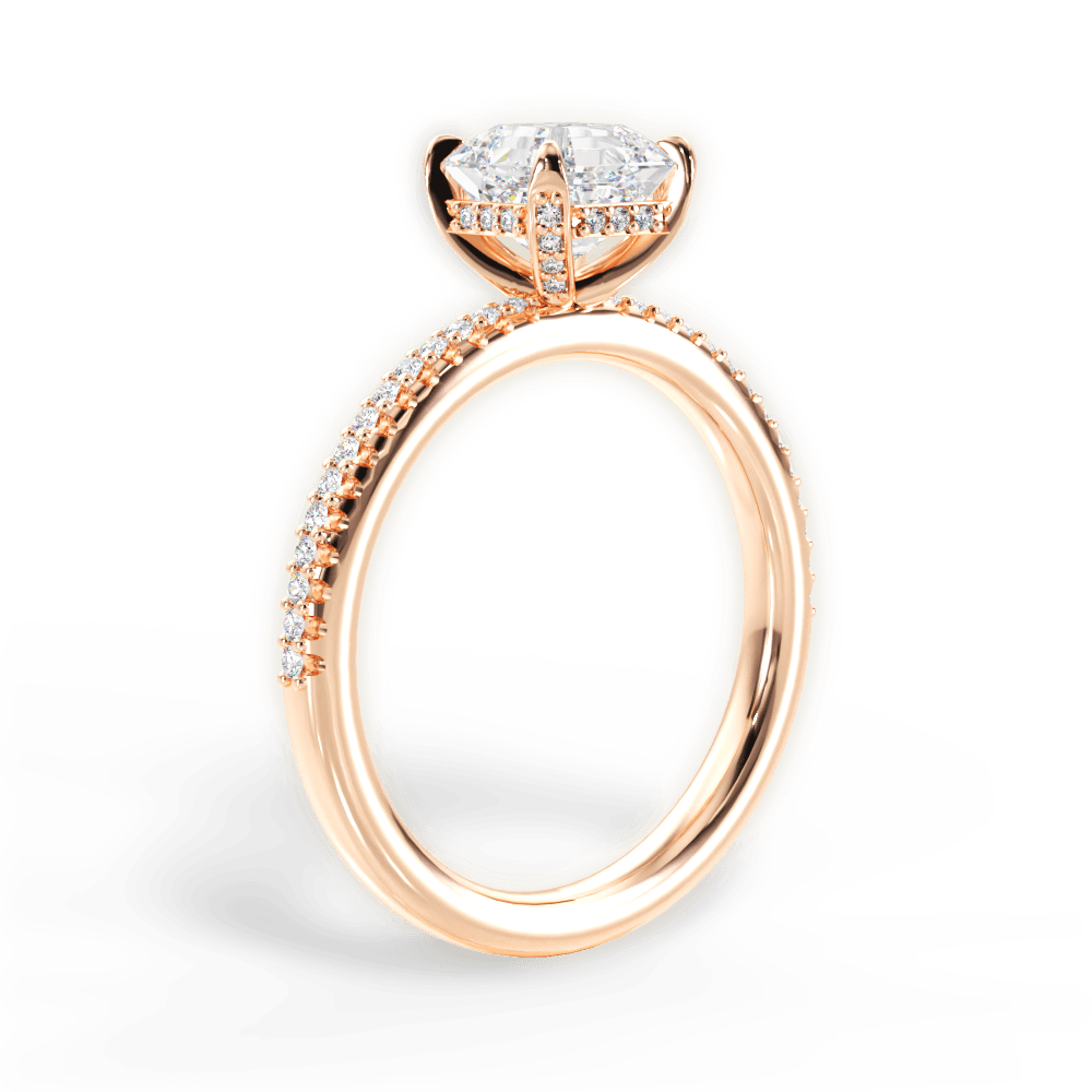 Helen Asscher Cut Lab Grown Diamond 18Kt Rose Gold Engagement Ring - View 3