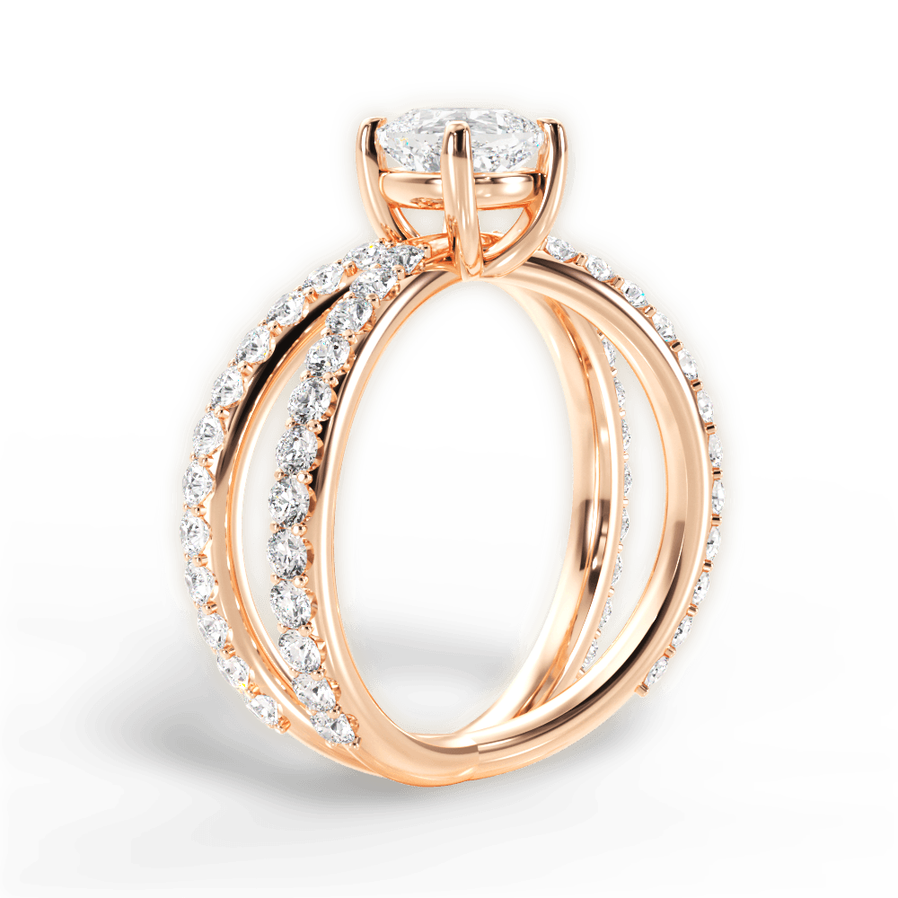 Lauren Cushion Cut Lab Grown Diamond 18Kt Rose Gold Engagement Ring - View 2