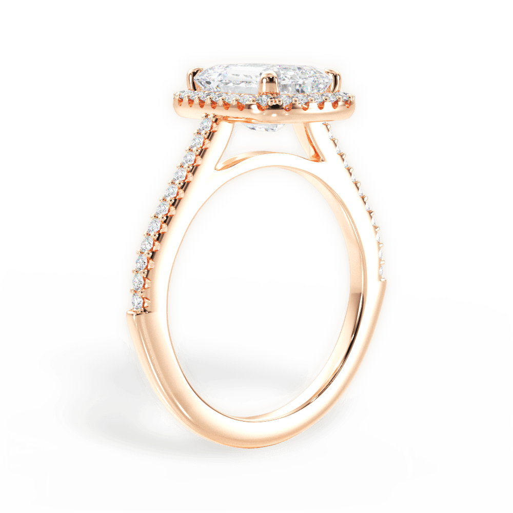 Jeanne Emerald Cut Lab Grown Diamond 18Kt Rose Gold Engagement Ring - View 3