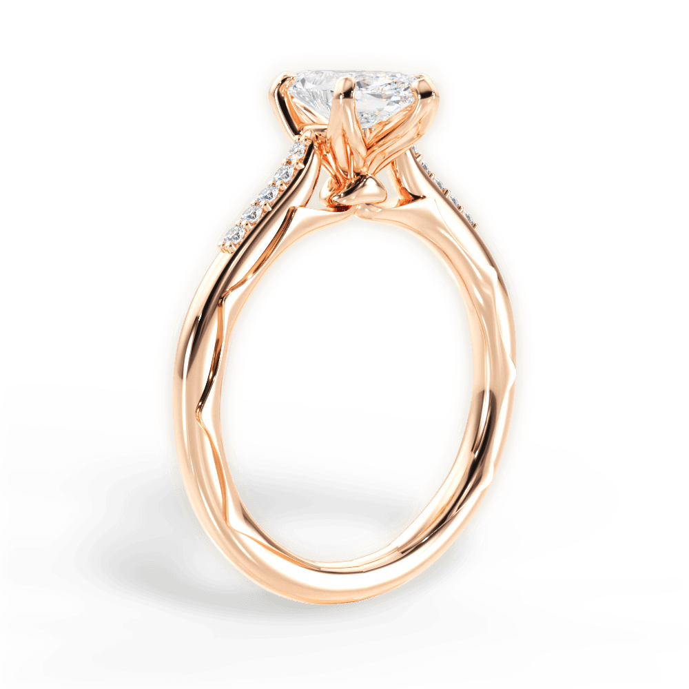Christina Marquise Cut Lab Grown Diamond 18Kt Rose Gold Engagement Ring - View 2