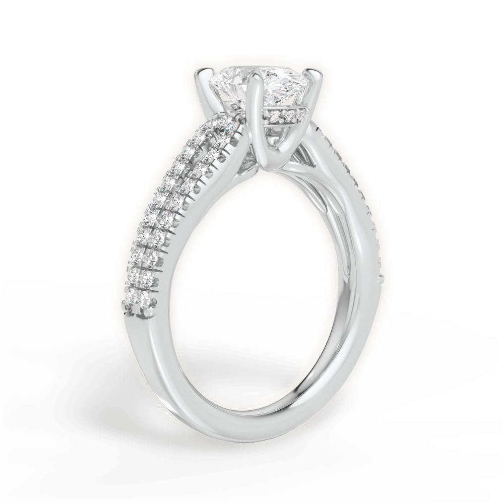 Jessica Oval Cut Lab Grown Diamond Platinum Engagement Ring - View 3
