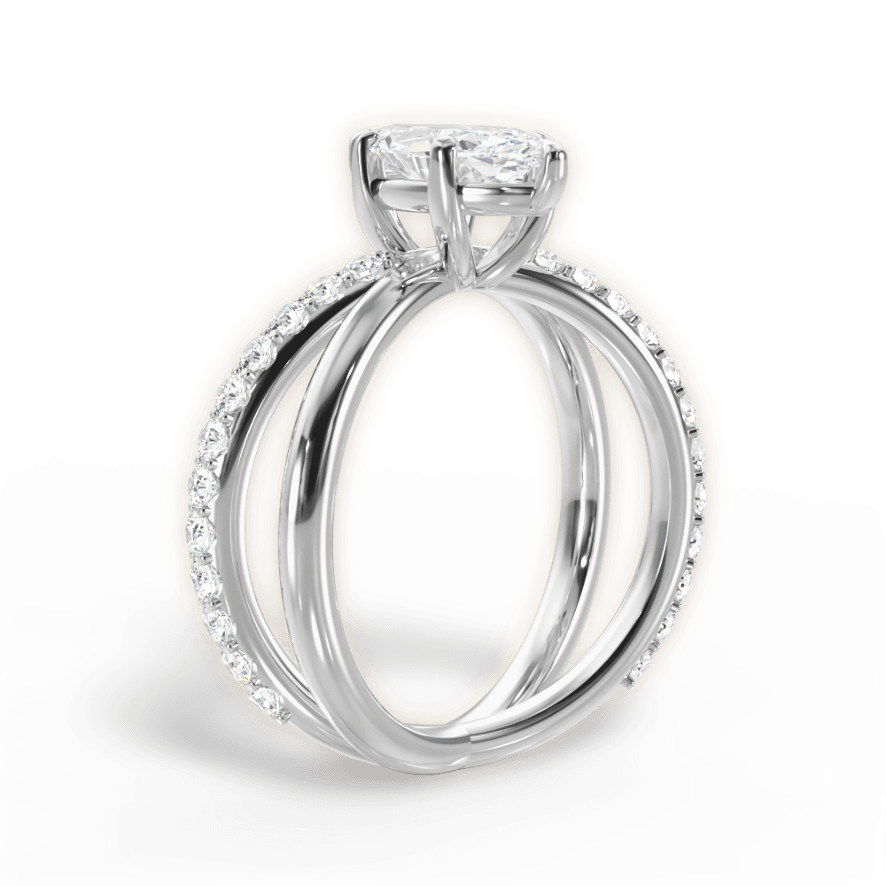 Jennifer Marquise Cut Lab Grown Diamond Platinum Engagement Ring - View 3