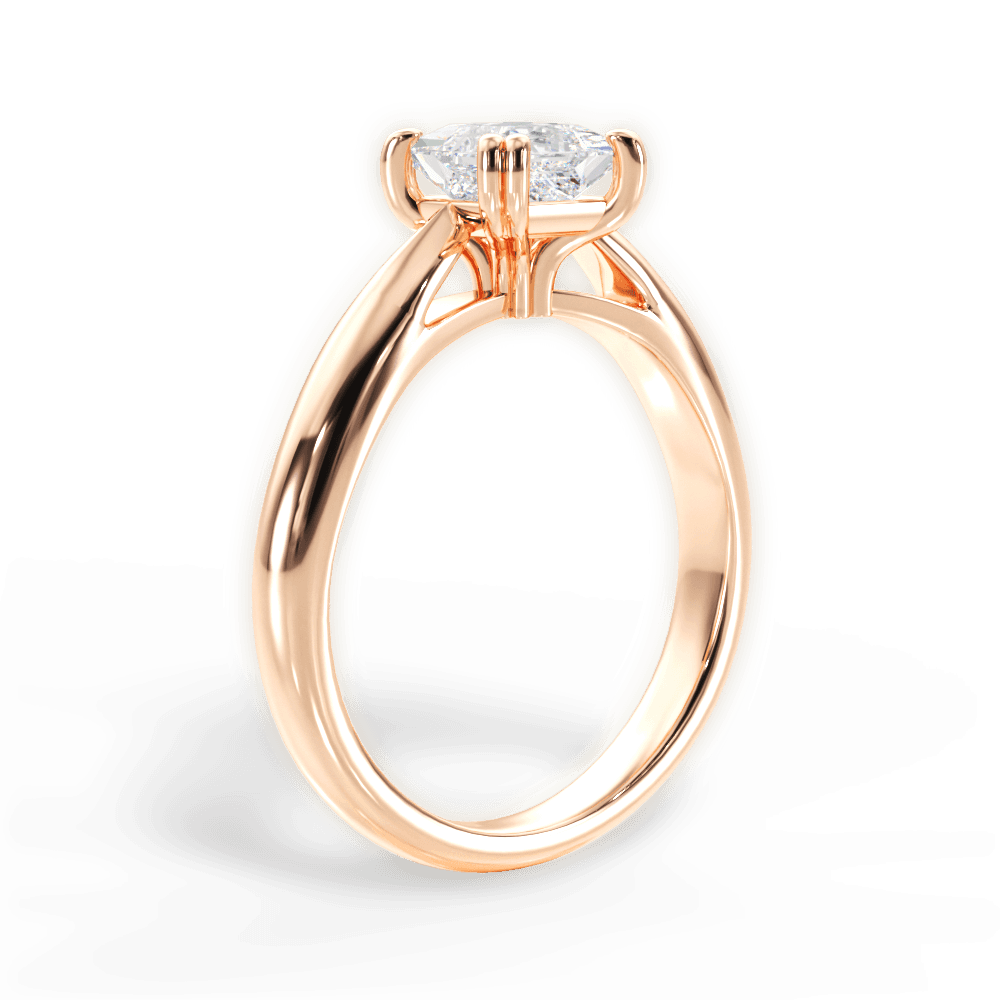 Gillian Princess Cut Lab Grown Diamond 18Kt Rose Gold Engagement Ring - View 3