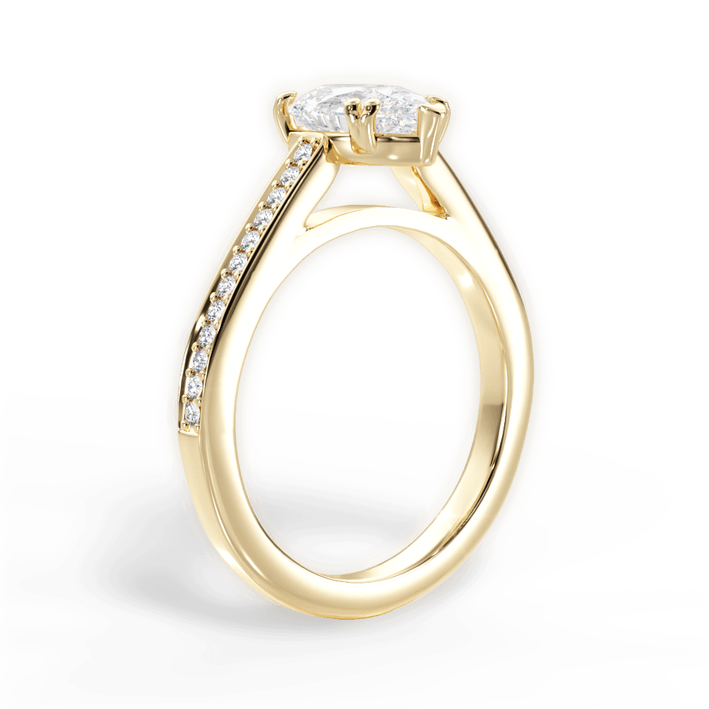 Denise Pear Cut Lab Grown Diamond 18Kt Yellow Gold Engagement Ring - View 3