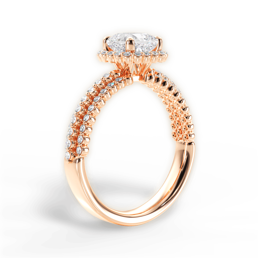 Jocelyn Cushion Cut Lab Grown Diamond 18Kt Rose Gold Engagement Ring - View 2