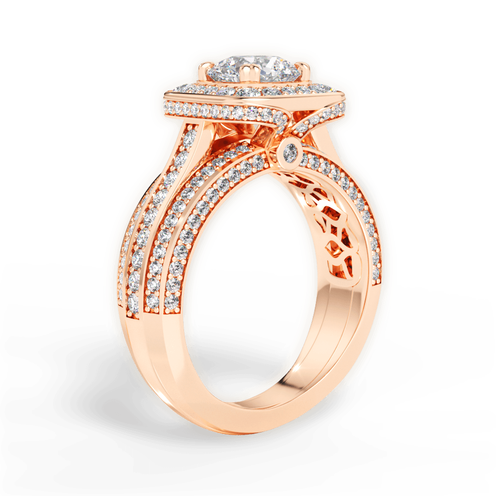 Madison Round Cut Lab Grown Diamond 18Kt Rose Gold Engagement Ring - View 4