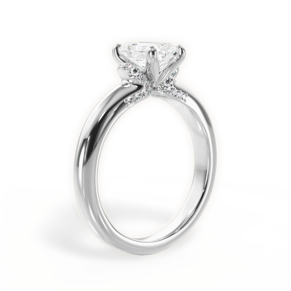 Florence Radiant Cut Lab Grown Diamond Platinum Engagement Ring - View 3