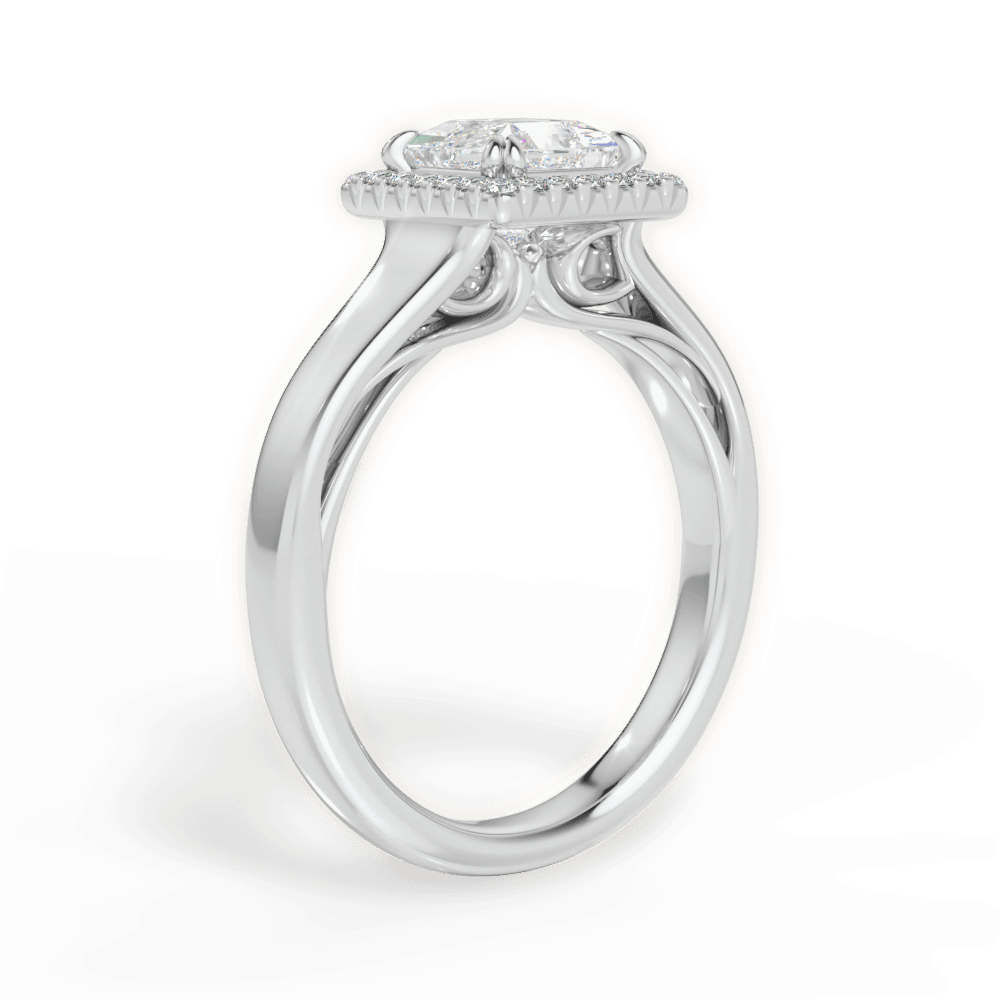 Jasmin Princess Cut Lab Grown Diamond 14Kt White Gold Engagement Ring - View 3