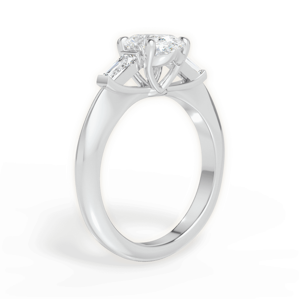 Emily Oval Cut Lab Grown Diamond Platinum Engagement Ring - View 3