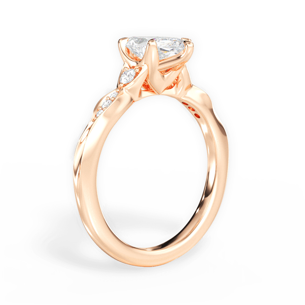 Cassie Marquise Cut Lab Grown Diamond 18Kt Rose Gold Engagement Ring - View 3