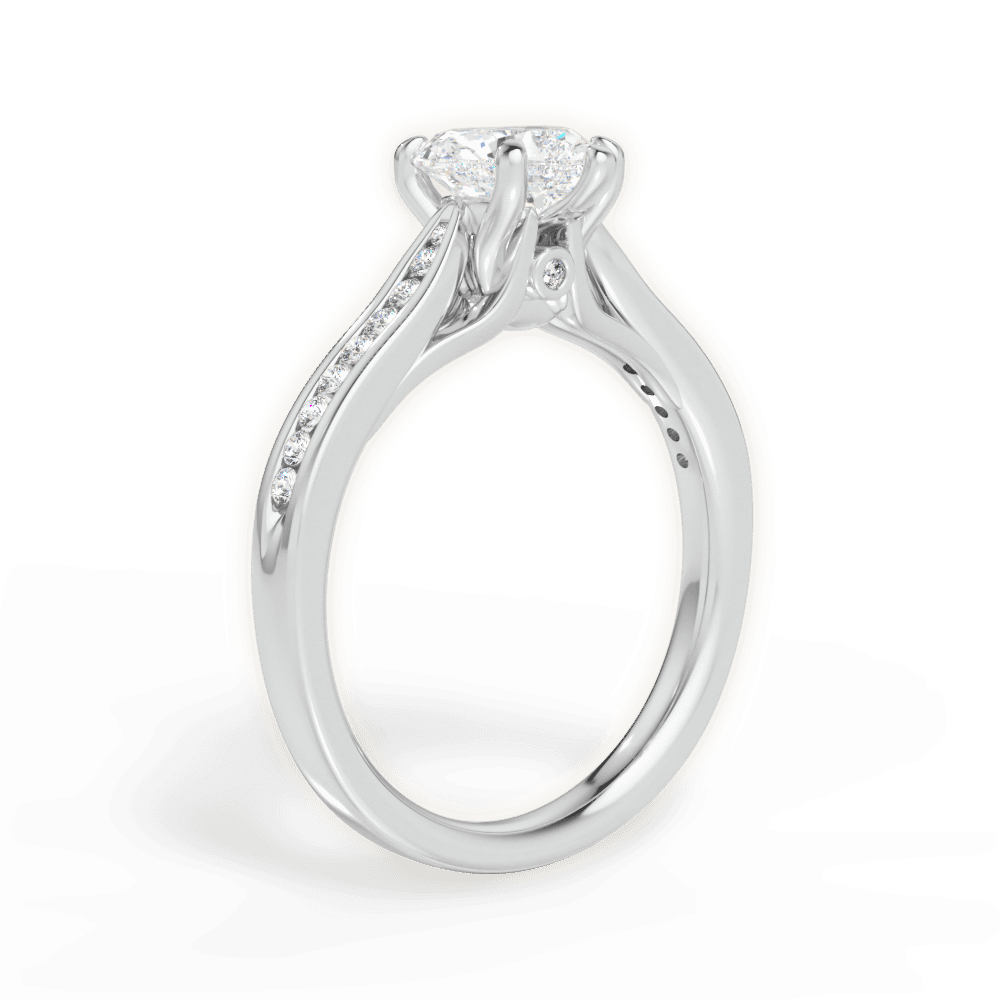 Elena Heart Cut Lab Grown Diamond Platinum Engagement Ring - View 3