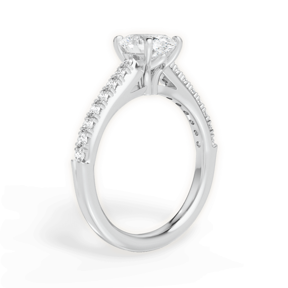 Elizabeth Oval Cut Lab Grown Diamond Platinum Engagement Ring - View 4