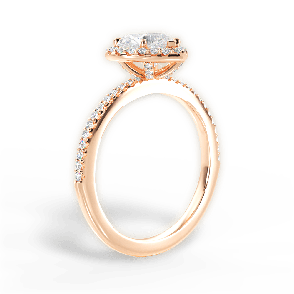 Joanne Heart Cut Lab Grown Diamond 18Kt Rose Gold Engagement Ring - View 4