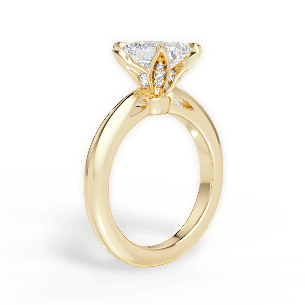 Elaine Emerald Cut Lab Grown Diamond 18Kt Yellow Gold Engagement Ring - View 2