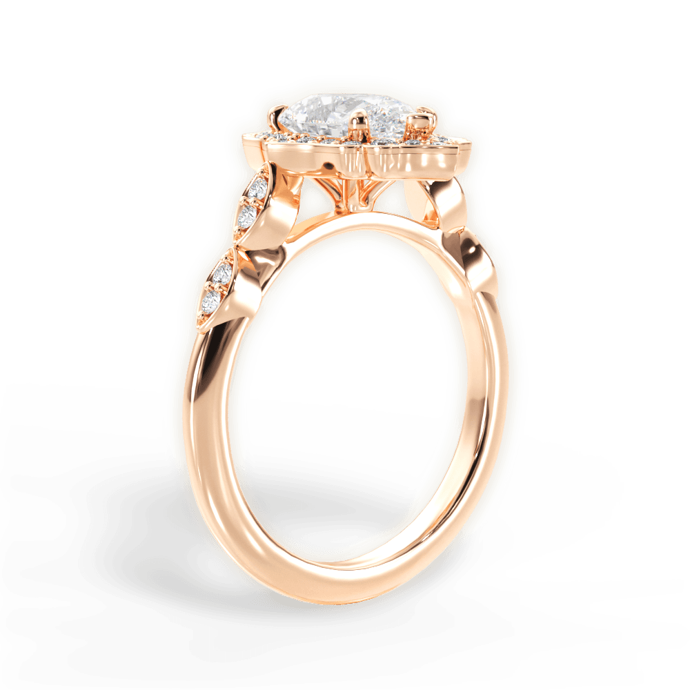 Julie Pear Cut Lab Grown Diamond 18Kt Rose Gold Engagement Ring - View 2