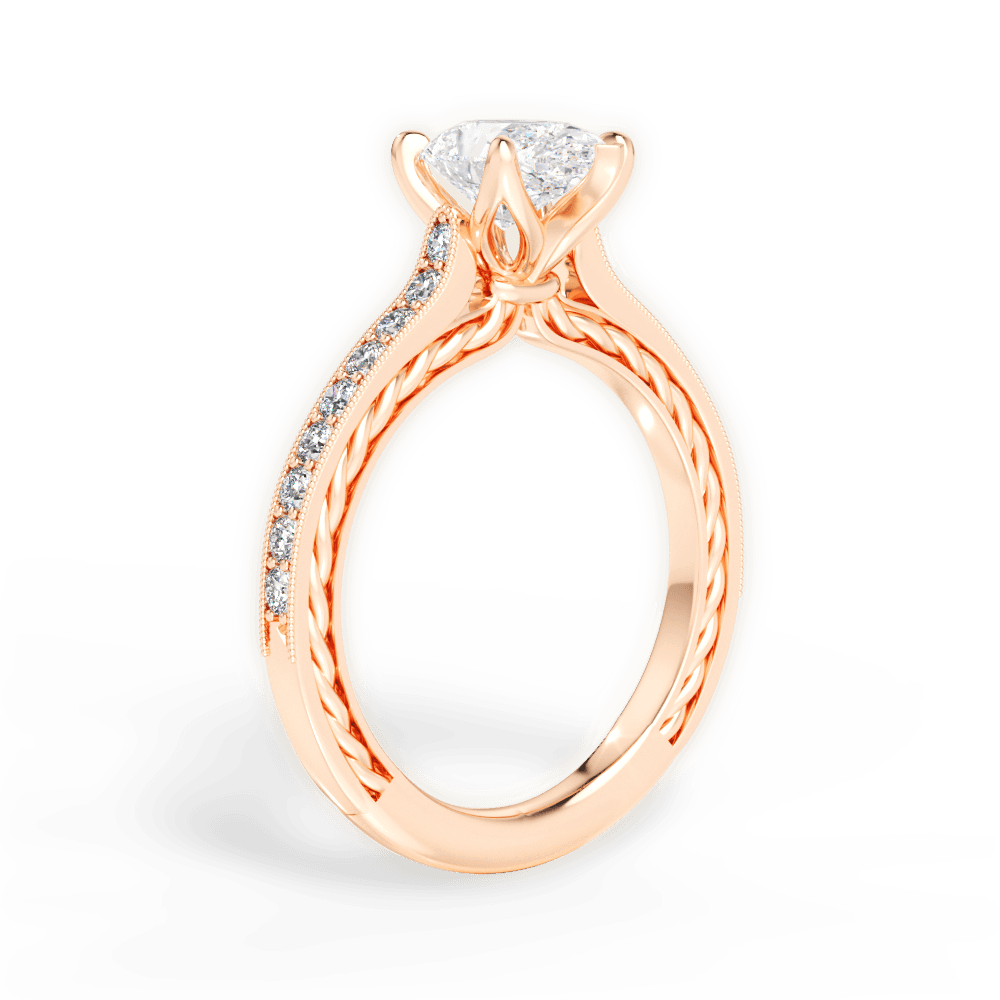 Gilda Pear Cut Lab Grown Diamond 18Kt Rose Gold Engagement Ring - View 2
