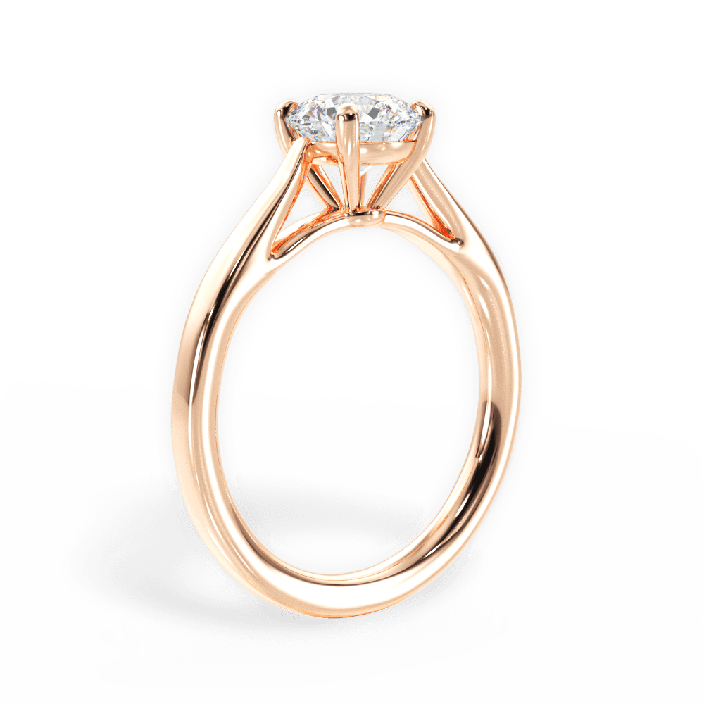 Angie Round Cut Lab Grown Diamond 18Kt Rose Gold Engagement Ring - View 4
