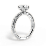 Gloria Oval Cut Lab Grown Diamond 14Kt White Gold Engagement Ring - View 3