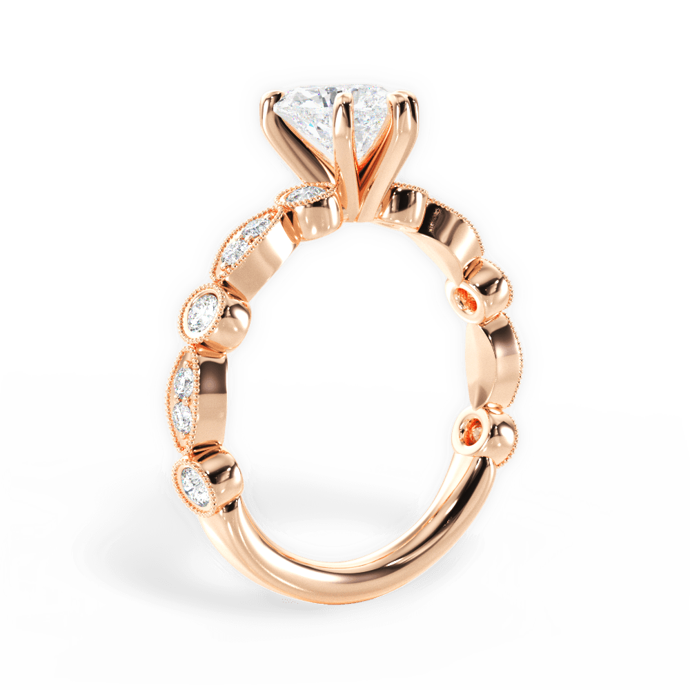 Edith Heart Cut Lab Grown Diamond 18Kt Rose Gold Engagement Ring - View 4