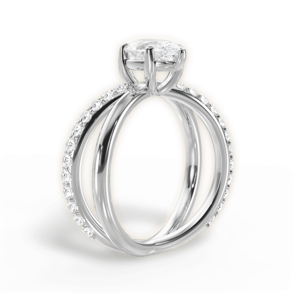 Jennifer Pear Cut Lab Grown Diamond 18Kt White Gold Engagement Ring - View 2