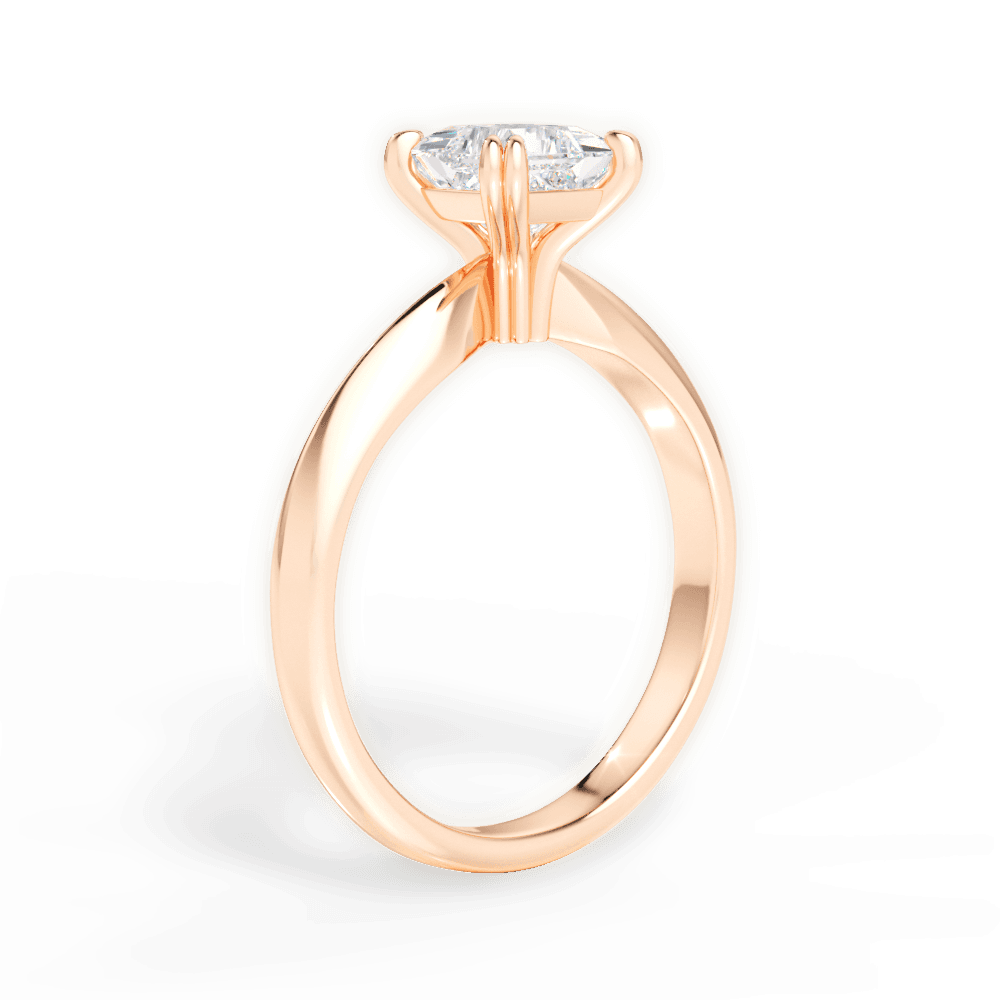 Claudia Princess Cut Lab Grown Diamond 18Kt Rose Gold Engagement Ring - View 2