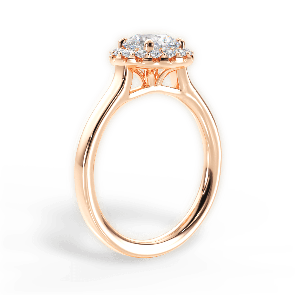 Fiona Round Cut Lab Grown Diamond 18Kt Rose Gold Engagement Ring - View 4