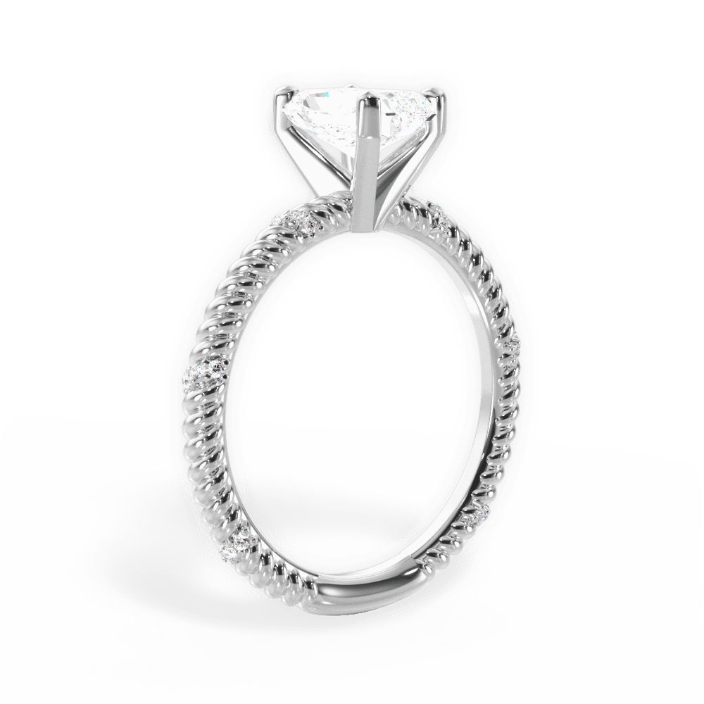 Chloe Radiant Cut Lab Grown Diamond Platinum Engagement Ring - View 3